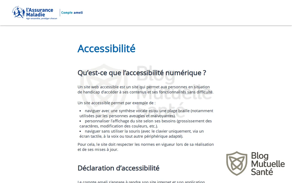 Capture : Compte ameli - mon espace personnel