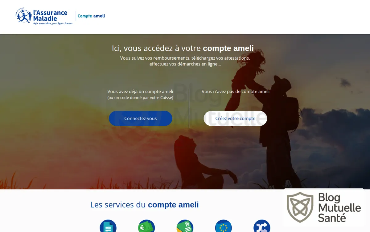 Capture : Connexion à mon compte | Compte ameli